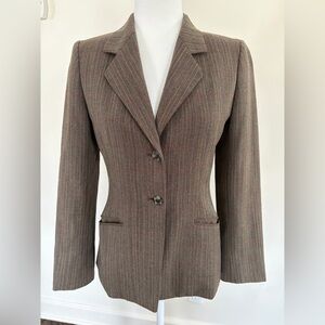 Anne Klein Brown Striped Blazer